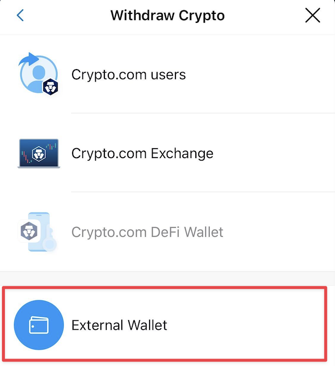 crypto.com to external wallet